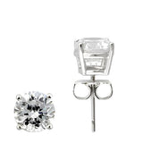 Unisex Men Women Couples 1.75Ct CZ Stud Earrings Sterling Silver White Rhodium Plated