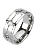 His and Hers Wedding Ring Set Matching Women's Infinity Style Men's Titanium Engagement Set