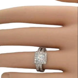 Women's  2 Piece Cz Sterling Silver Wedding Ring Engagement Set