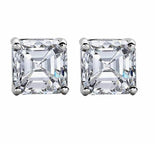 4.50 ct Asscher Cut Cz Earrings & Necklace Set Sterling Silver