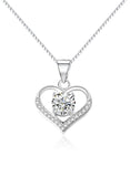 Forever Heart Pendant & Chain Solitaire Cz Heart in Sterling Silver