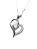 Forever Heart Pendant & Chain Solitaire Cz Heart in Sterling Silver