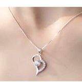 Forever Heart Pendant & Chain Solitaire Cz Heart in Sterling Silver