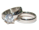 His Her Wedding Ring Set Stainless Steel Wedding Rings Couples Rings