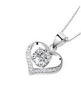 Forever Heart Pendant & Chain Solitaire Cz Heart in Sterling Silver