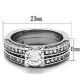 His & Hers Cz Wedding Ring Set Stainless Steel & Mens Titanium Wedding Ring Set