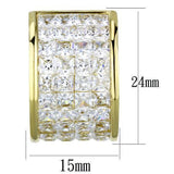 Women's Clear Crystal Huggie Hoop Earrings Yellow Gold Plated Stainless Steel