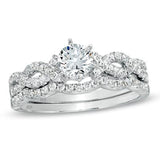 Women's 1.50 Ct Round Cut Cz Infinity Wedding Ring Set 925 Sterling Silver - Edwin Earls Jewelry