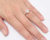 2 Piece Rose Gold Halo Diamond Cz Wedding Ring Set - Edwin Earls Jewelry