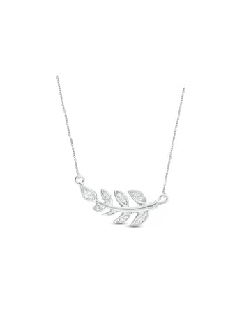 Women's Micro Pave Diamond Vine Necklace in Sterling Silver - Edwin Earls Jewelry