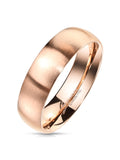 Men's Matte Finish Classic Dome Rose Gold  Stainless Steel Wedding Band Ring - Edwin Earls Jewelry