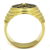 Men's Mason Masonic Freemason  Yellow Gold Plated Stainless Steel Ring