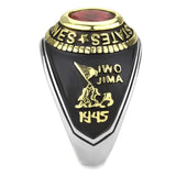 Men and Women's United States US Marines Ring Military Rings Red Synthetic Stone Black Plated Stainless Steel Sz 5-13