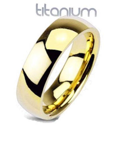 Men's Yellow Gold Ion Plated Titanium Wedding Ring Band - Edwin Earls Jewelry