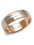 Men's Two Tone Rose Gold Plated Wedding Engagement Ring Band - Edwin Earls Jewelry