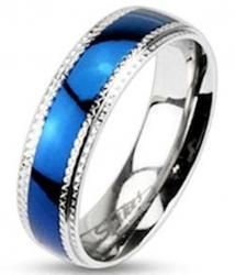 Men's Blue Plated Stainless Steel Wedding Band - Edwin Earls Jewelry