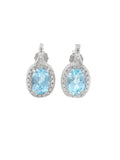 2 .33ct Swiss Blue Topaz & Diamond Accents 925 Sterling Silver Jewelry Set - Edwin Earls Jewelry