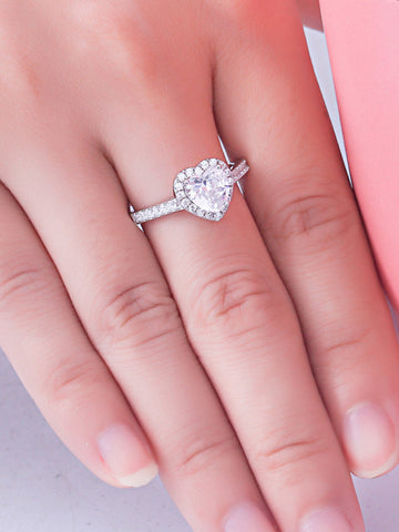 Macy's Certified Diamond (3/4 ct. t.w.) Heart-Shape Infinity Bridal Set in  14k White Gold - Macy's