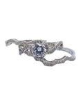 Women's 3 Ring Sterling Silver Halo Three Ring Wedding Ring Set - Edwin Earls Jewelry