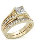 Women's Yellow Gold Plated Cz Wedding Engagement Ring Set - Edwin Earls Jewelry
