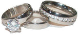 His Her Wedding Ring Set Stainless Steel Wedding Rings Couples Rings - Edwin Earls Jewelry