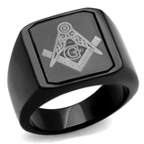 Men's Masonic Lodge Free Mason Ring in Stainless Steel